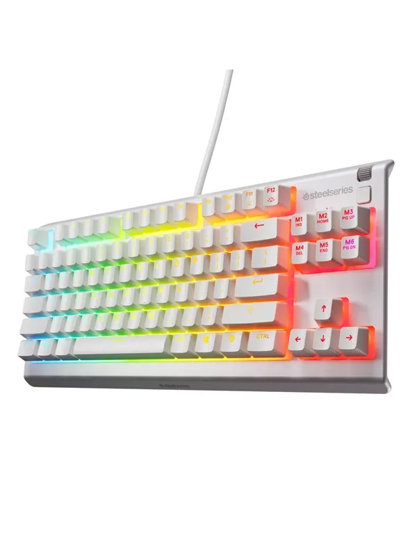 SteelSeries Apex 3 TKL - Gamingtastatur - Uten numpad - Engelsk (USA) - Hvit