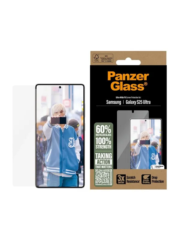 PanzerGlass Screen Protector Samsung Galaxy S25 Ultra | Ultra-Wide Fit