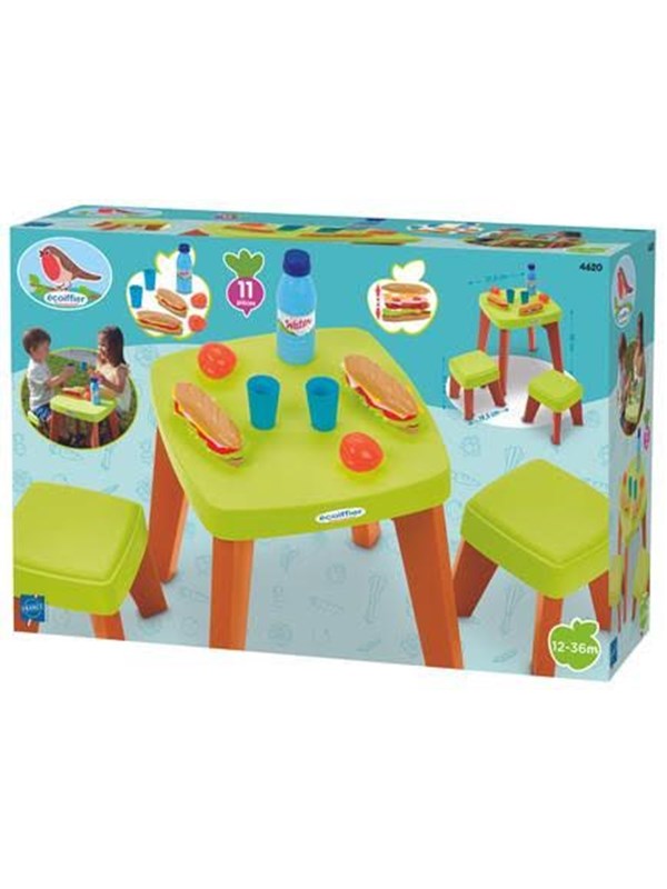 Ecoiffier Pic-Nic Table Set and Stool