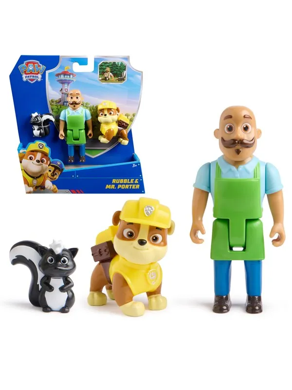 Paw Patrol Rubble & Mr Porter Figure Pack with Skunk