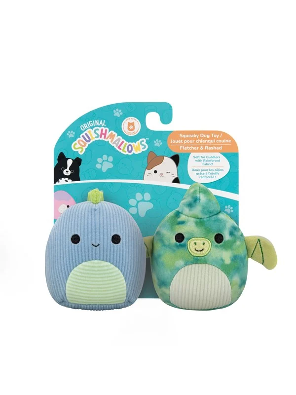 Squishmallows Pets Squishmallows 9cm Two-Pack Squeaky Plush Dog Toy D