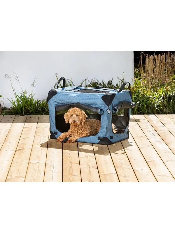 Dogman Milou Canvas Crate Blue Small 49.5x34.5x35cm