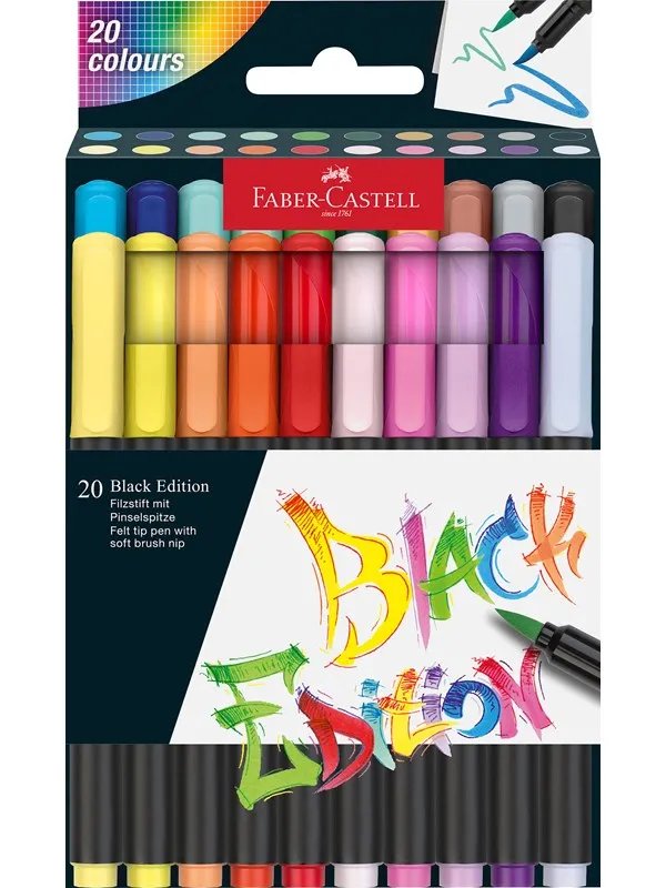 Faber-Castell Brush pen Black Edition set 20x