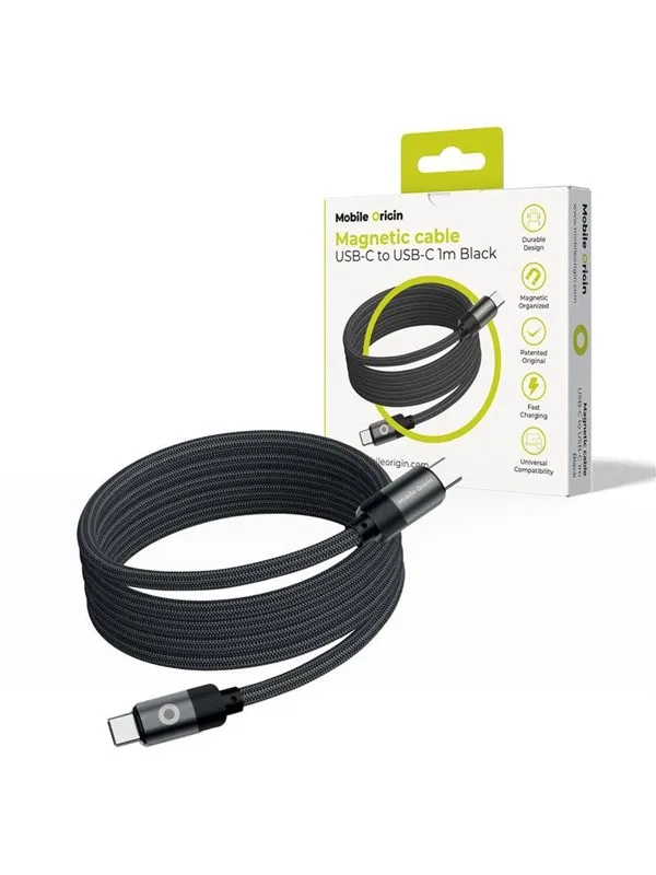 Mobile Origin Magnetic Patented Original Cable USB-C to USB-C 1m - black