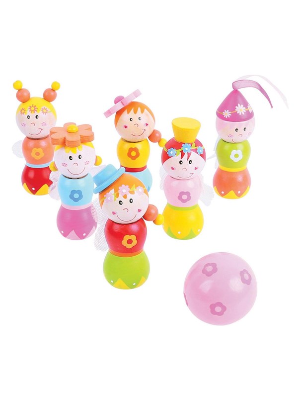 Bigjigs Wooden Bowling Set Princesses 7 pcs.