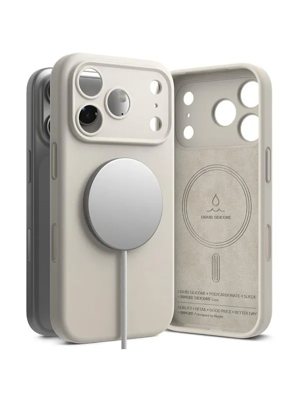 Ringke Silicone Magnetic MagSafe Case for iPhone 17 Pro - Beige