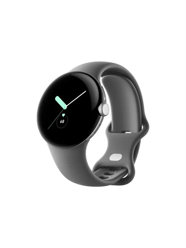 Google Pixel Watch LTE - Polished Silver with Charcoal Band