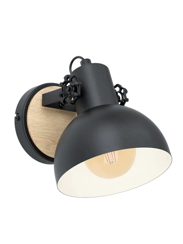 EGLO LUBENHAM wall lamp black/wood