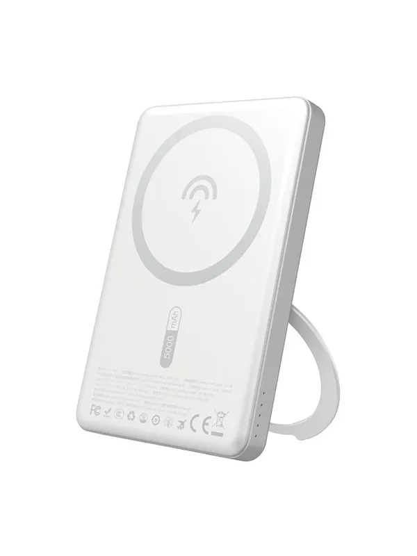 Dudao K28S 20W PD 5000mAh Powerbank with MagSafe and Stand - Silver Nødlader - Sølv - 5000 mAh