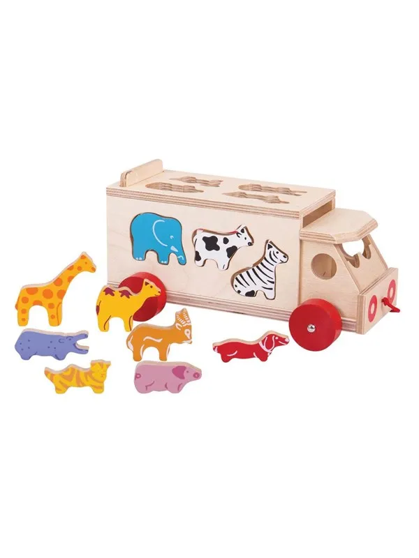 Bigjigs Wooden Shape Box Truck 11dlg.