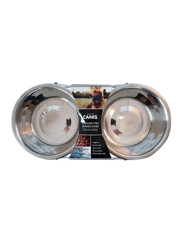 Active Canis Dobbel matskål-innpakning pakke 2 x 1.8 l
