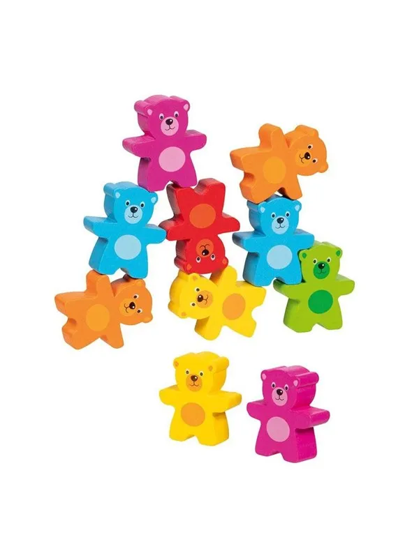 Goki Wooden Colors Bears Stacking Game 9 pcs.