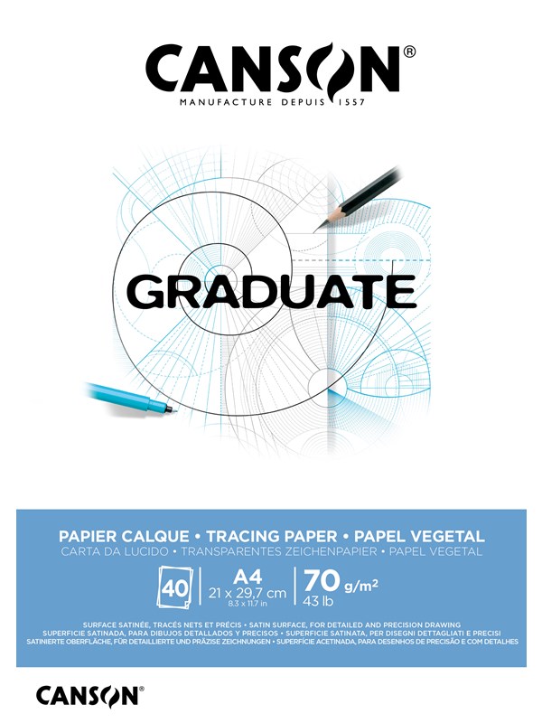 Canson Graduate Tracing Paper Pad Satin A3 70G 40 SH