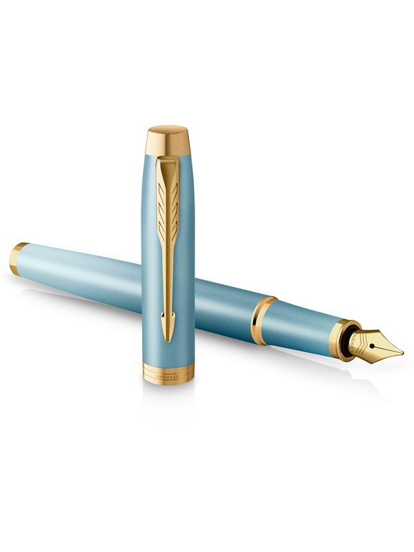 Parker IM Writing Rituals Fountain Pen | Turquoise Green Finish with Gradient | Gold Trims | Fine Nib | Blue Ink | Gift Box