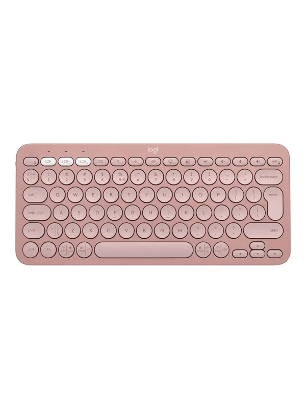 Logitech Pebble Keys 2 K380s Wireless Keyboard - Tonal Rose - Tastatur - Universal - Rosa