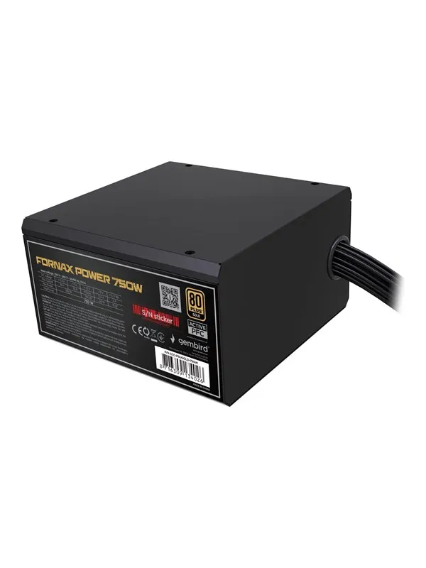 Gembird CCC-PSUBRONZE-750W - power supply - 750 Watt Strømforsyning (PSU) - 750 Watt - 120 mm - ATX - 80 Plus Bronze sertifisert