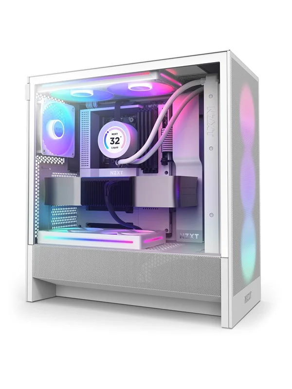 NZXT H5 Flow RGB (2024) - Kabinett - Miditower - Hvit