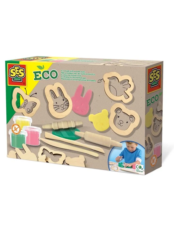 SES Creative Clay with Wooden Tools - 3 Clay Pots