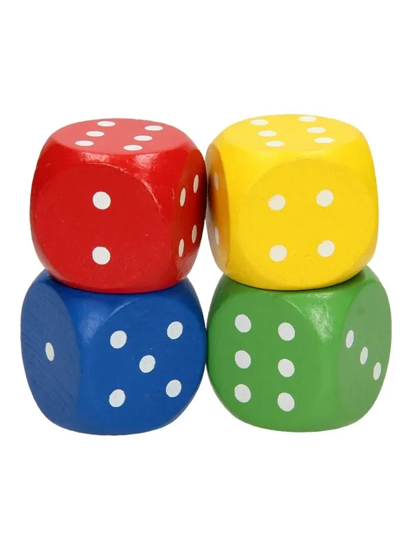 Playwood Wooden Dice Set Large 4pcs.