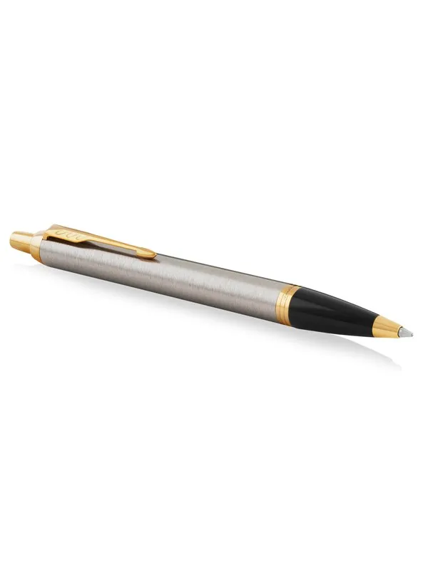 Parker IM Ballpoint Pen | Brushed Metal | Medium Point Blue Ink | Gift Box