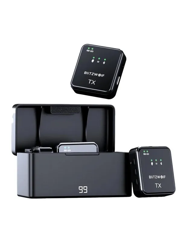 BlitzWolf Wireless Microphone BW-SX63 1000mAh (black)