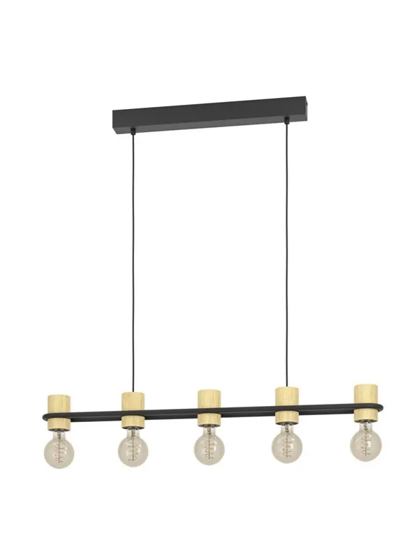 EGLO CHIEVELEY LANGBORD 5XE27 L885 SVART/NATUR FSC