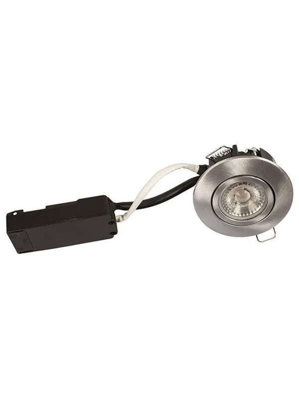 Scan Products Luna lp 230v dimmable flicker free 6.2w 2700k cri95 ip44 brushed alu round