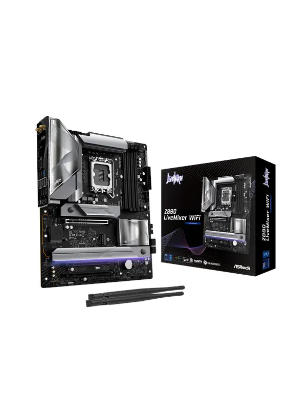 ASRock Z890 LIVEMIXER WIFI Hovedkort - Intel Z890 - Intel LGA1851 socket - DDR5 RAM - ATX