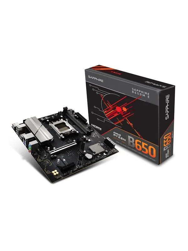 Sapphire B650M-E Hovedkort - AMD B650 - AMD AM5 socket - DDR5 RAM - Micro-ATX