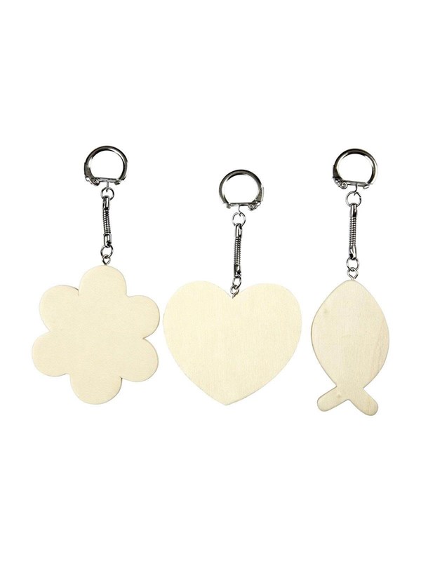 Creativ Company Decorate your Wooden Keychain 3pcs.