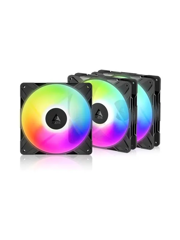 Arctic P14 Pro Reverse A-RGB (3-pack) - Kabinettvifte - 140mm - Svart med RGB LED-lys