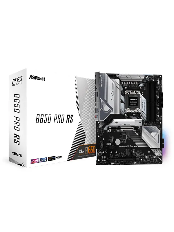 ASRock B650 Pro RS Hovedkort - AMD B650 - AMD AM5 socket - DDR5 RAM - ATX