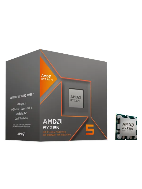 AMD Ryzen 5 8600G Wraith Stealth Prosessor/CPU - 6 kjerner - 4.35 GHz - AMD AM5 - AMD Boks (med kjøler)