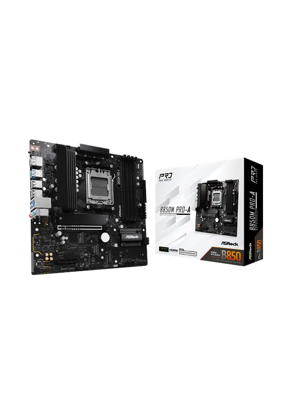 ASRock B850M Pro-A Hovedkort - AMD B850 - AMD AM5 socket - DDR5 RAM - Micro-ATX