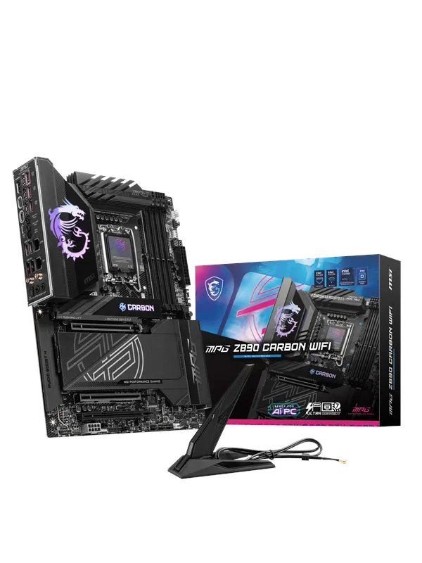 MSI MPG Z890 CARBON WIFI Hovedkort - Intel Z890 - Intel LGA1851 socket - DDR5 RAM - ATX