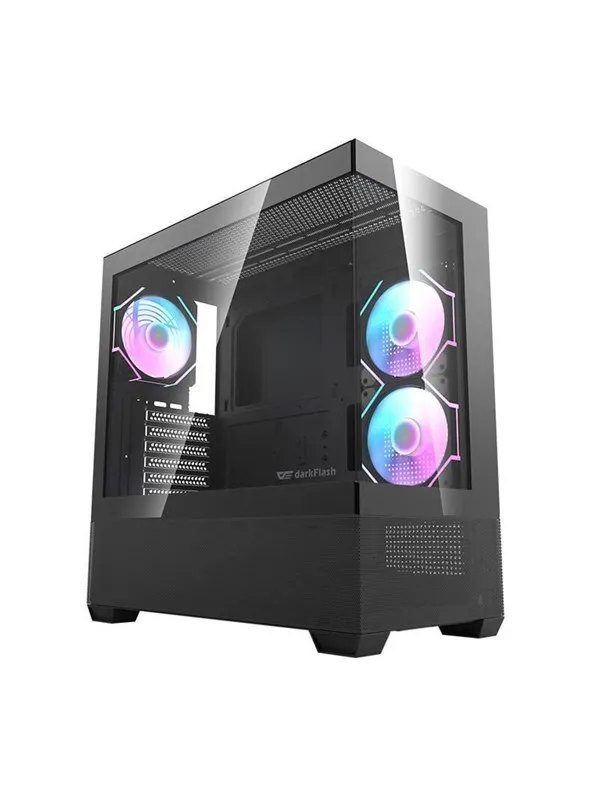 Darkflash DS900 AIR computer case (black) + 6 ARGB - Kabinett - Miditower - Svart
