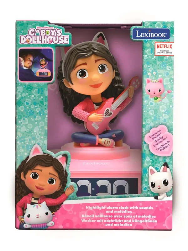 Gabby's Dollhouse Night Light Alarm Clock with Sound