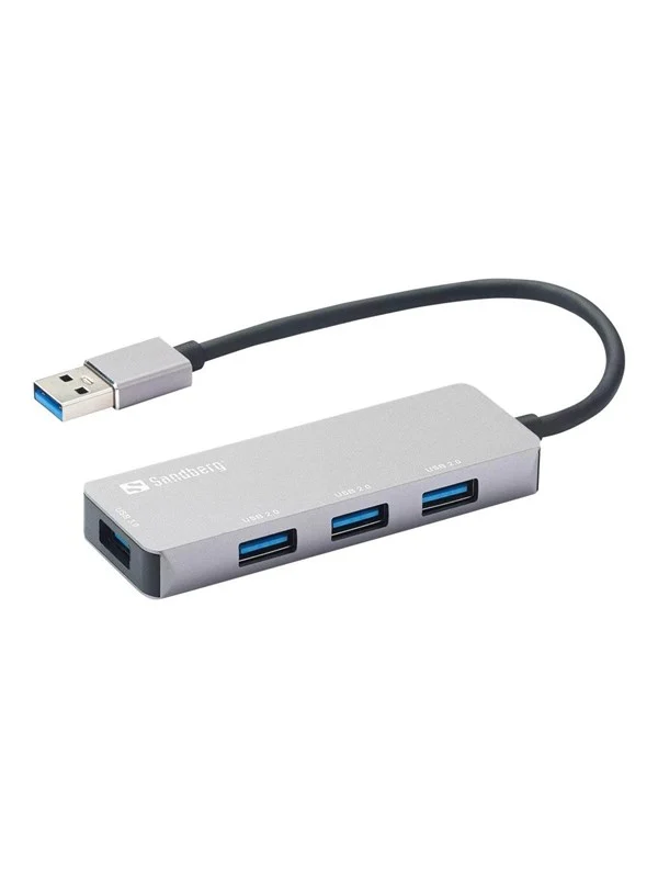 Sandberg 4-Port USB Hub USB-hub - 4 porter - Grå