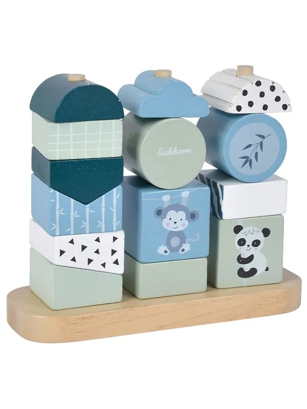 Eichhorn Wooden Stacking Puzzle Panda 15 pieces.