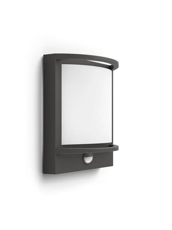 Philips Samondra utendørs vegglampe med sensor, LED 12W, antrasitt