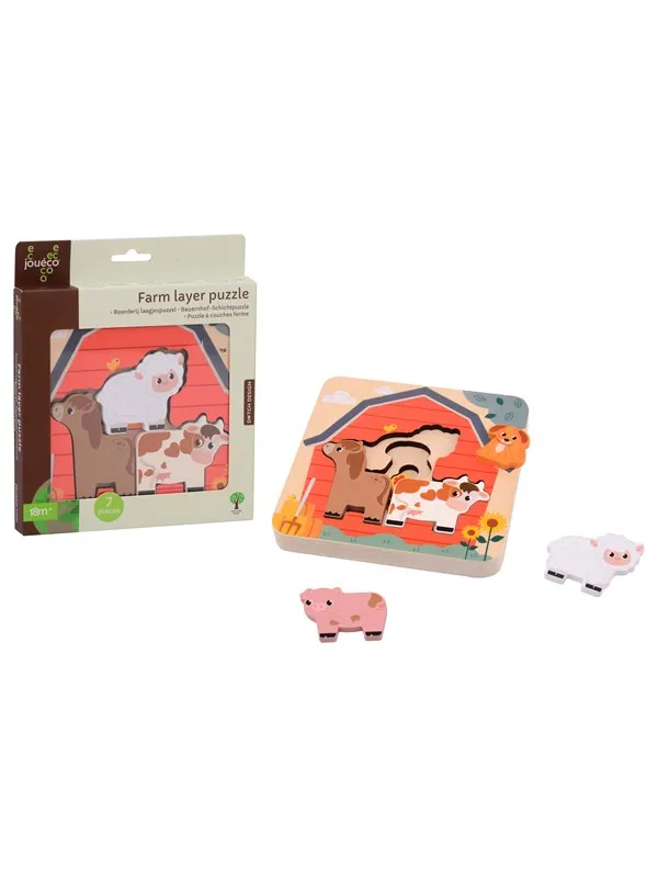 Jouéco Farm puzzle with layers