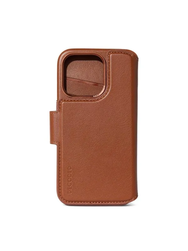 Decoded Leather Detachable Wallet for iPhone 15 Pro Max Tan