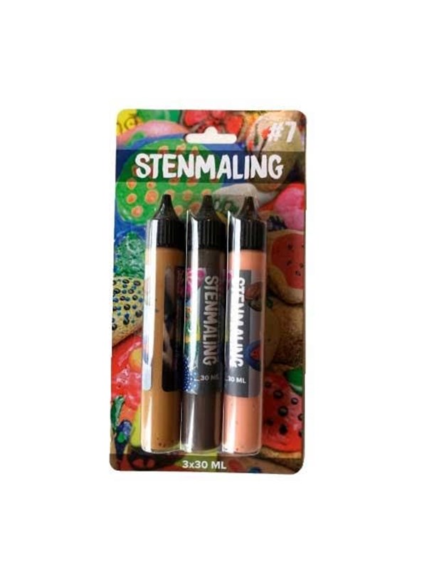 Hobby Mate Stone paint 3*30ml. Light brown-Brown-Salmon.