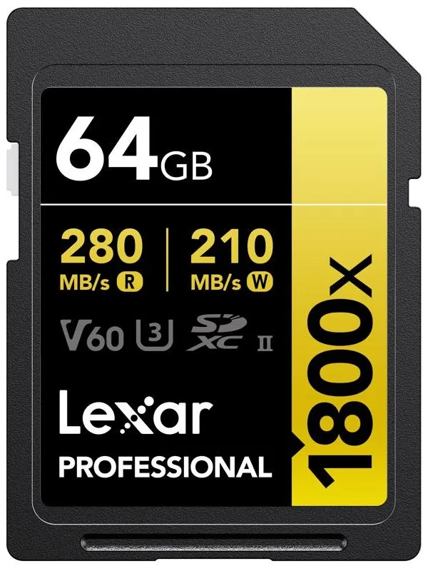 Lexar Professional Gold 1800x SD - 280MB/s - 64GB