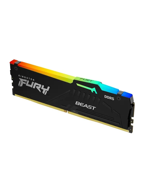 Kingston FURY Beast RGB DDR5-6000 - 32GB - CL30 - Single Channel (1 pcs) - AMD EXPO & Intel XMP - Svart med RGB