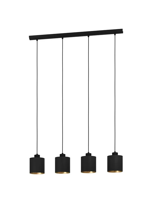 EGLO ZARAGOZA pendant 4xE27 L925, black/gold