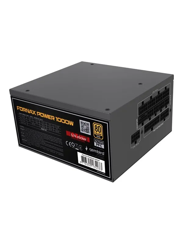Gembird CCC-PSUGOLD-1000W - power supply - 1000 Watt Strømforsyning (PSU) - 1000 Watt - 120 mm - ATX - 80 Plus Gold sertifisert