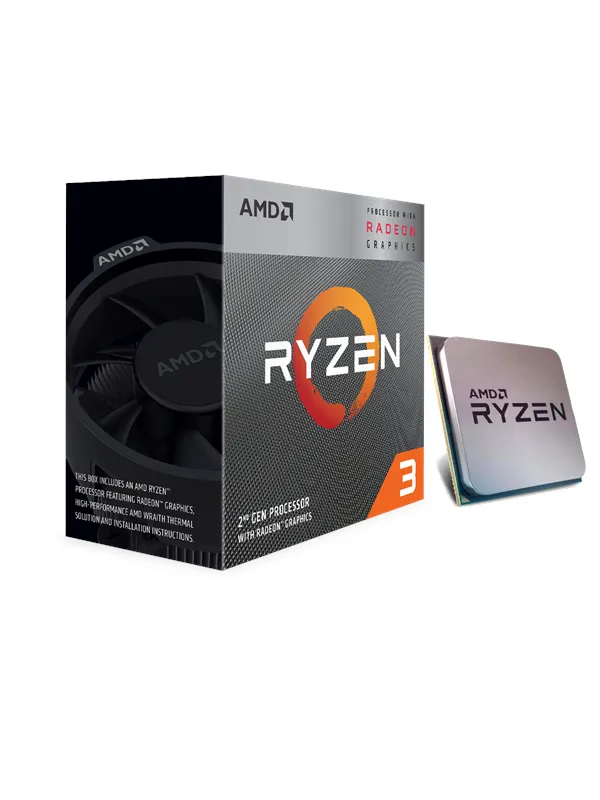 AMD Ryzen 3 3200G Wraith Spire Prosessor/CPU - 4 kjerner - 3.6 GHz - AMD AM4 - AMD Boks (med kjøler)