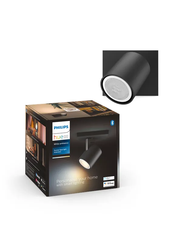 Philips Hue Runner Single Spotlight - Svart - Uten Dimmebryter