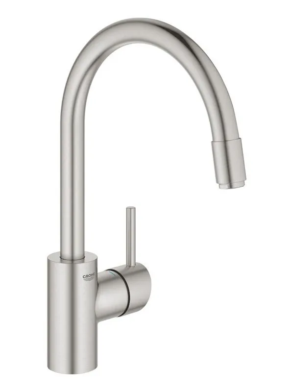 Grohe Concetto Kitchen faucet with pull-out C-spout Supersteel